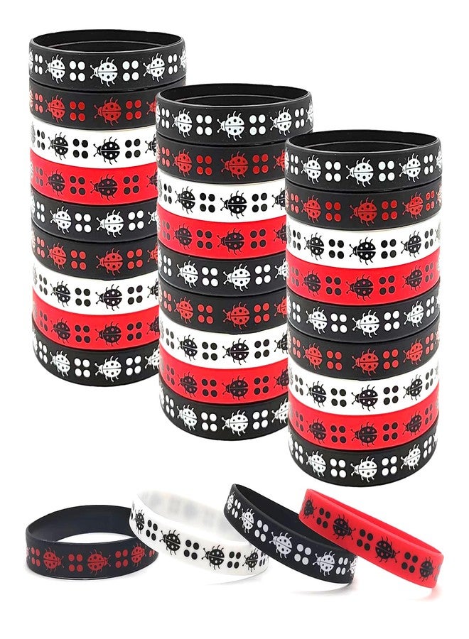 ATSMOICY 24PCS Ladybug Silicone Bracelets Wristband Party Favors -Beetle Theme Decorations Birthday Baby Shower Supplies Carnival/Events/Prize - Image 1